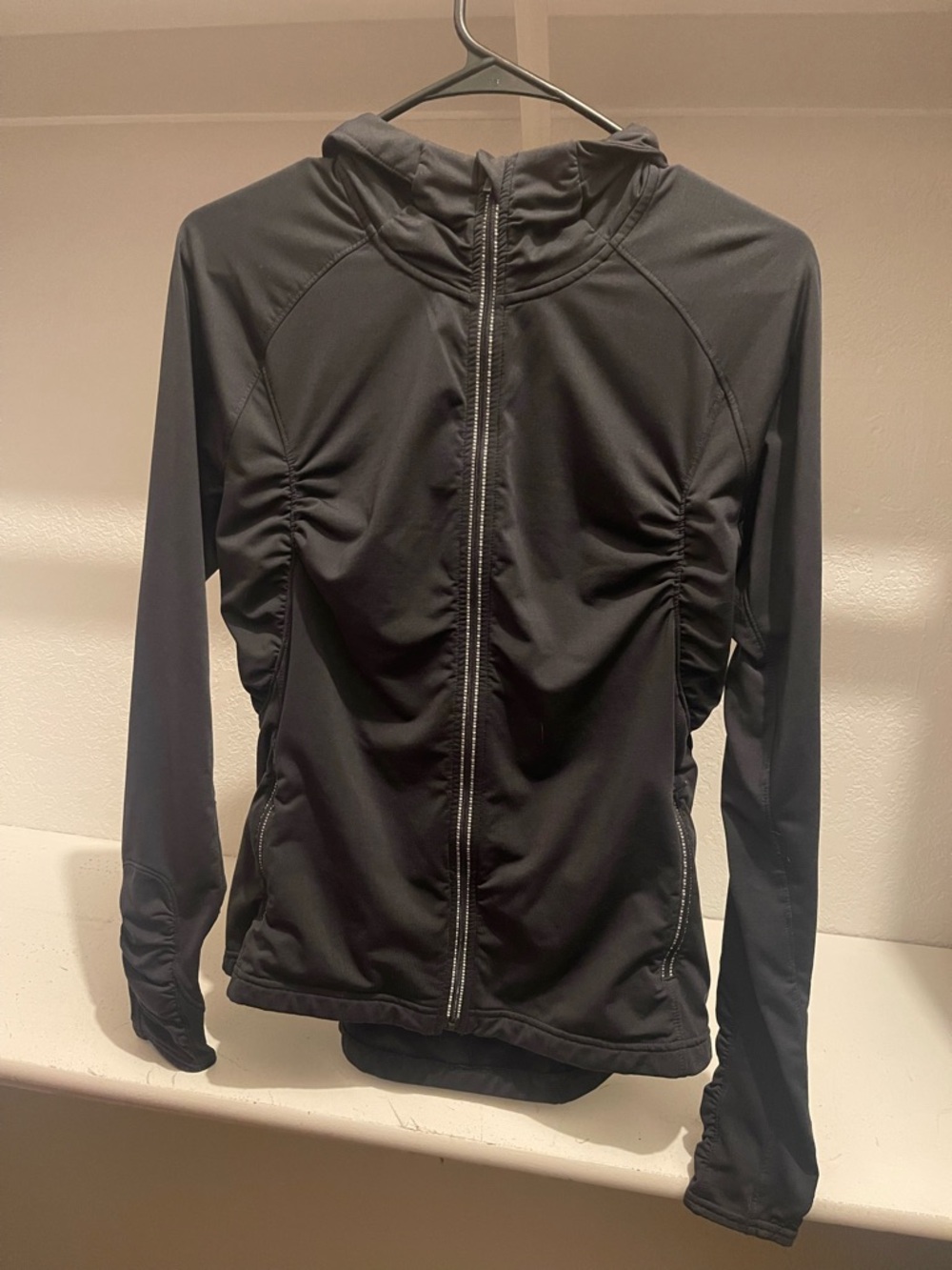 Athleta Half Mile Hoodie Jacket Reflective
Full Zip Dark Gray Medium